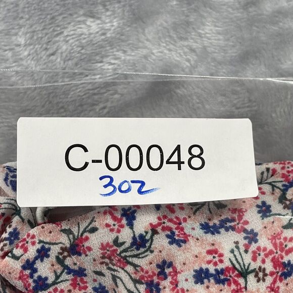 French Connection Top Womens 2 White Pink Multi Floral Chiffon Raw Edge Tank - Picture 13 of 13